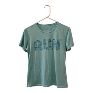 Brooks for Women's short sleeve T-Shirt run graphic aqua color size M